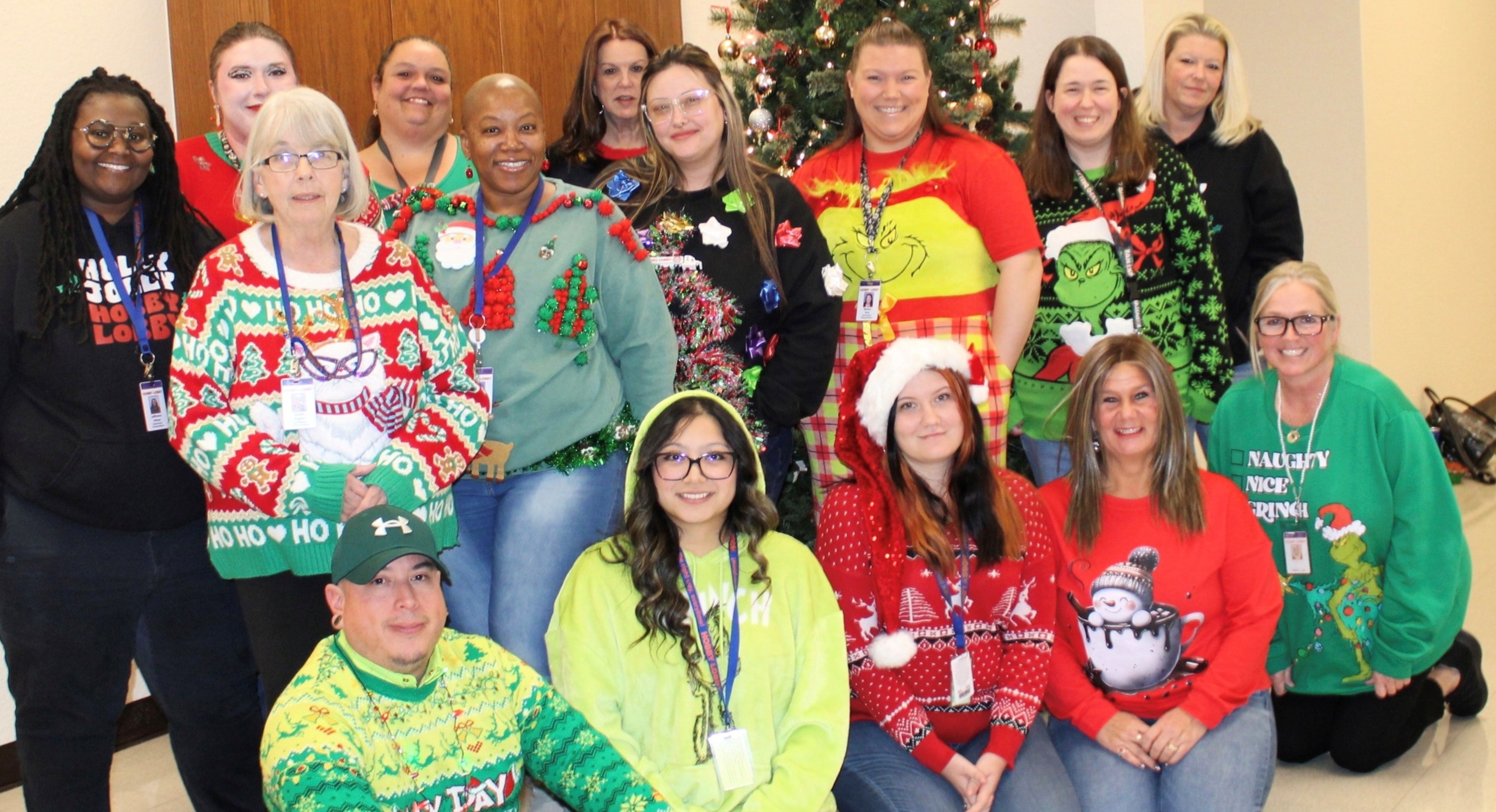 A group of Hobby Lobby truck drivers smiling